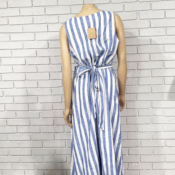 Boden Women’s Striped Linen Wrap Midi Dress - Picture 9 of 10